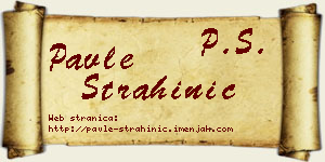 Pavle Strahinić vizit kartica